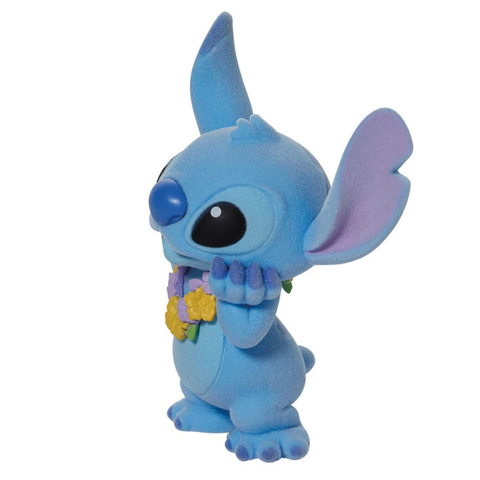Side view of Flocked Stitch Figurine – soft velvety finish and tropical flower detail.

