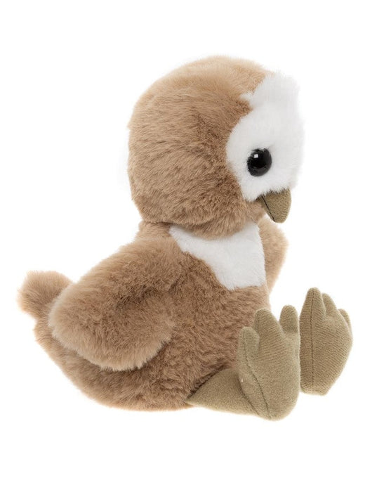 Hoot Owl Side Profile – Soft Oatmeal Brown Owl Toy  
