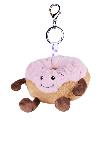 Warmies Donut Bag Charm Plush Accessory Front View
